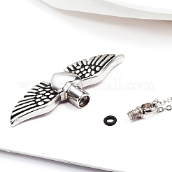 Ala con medallón de corazón collar conmemorativo para mascotas&nbsp;BOTT-PW0001-107B