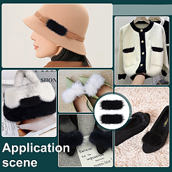 Schuhschnallenclips aus Nerzhaar&nbsp;FIND-WH0148-467A
