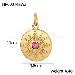 Pendentifs en acier inoxydable 304 avec zircones cubiques&nbsp;STAS-OY004-98G