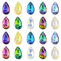 20 Stück facettierte Glasanhänger in Tropfenform&nbsp;GLAA-YW0004-10