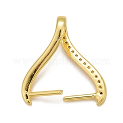Rack placcatura ottone micro pave cubic zirconia rompighiaccio pinch bails&nbsp;KK-B056-01G