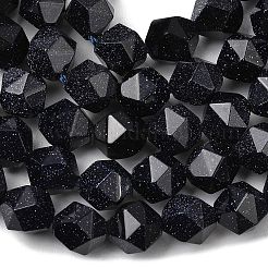 Sintetici blu Goldstone fili di perline&nbsp;G-Z119-A24-02