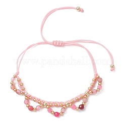 Blumenglasperlen und Armbänder aus natürlichen Achatperlen&nbsp;BJEW-MZ00222-06