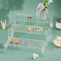 3 Stück 3 Größen Marmor strukturierte Acryl-Actionfiguren-Display-Riser&nbsp;ODIS-WH0030-52
