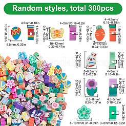 300 pièce de 6 styles de perles en argile polymère faites à la main&nbsp;FIND-SP0003-05
