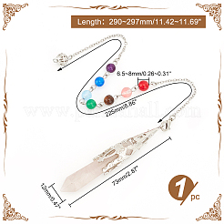 Pendoli da rabdomante a punta in quarzo rosa naturale&nbsp;G-WH0026-04B