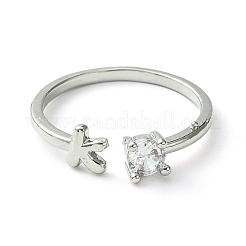 Bague en zircone cubique à micro pavé de basse&nbsp;RJEW-Z033-24A