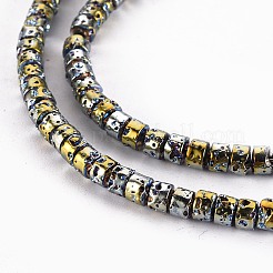 Fili di perle di roccia lavica naturale elettrodeposta&nbsp;G-T114-68C