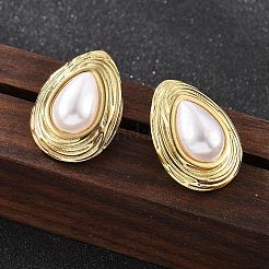 Boucles d'oreilles à tige en forme de larme en acier inoxydable 201&nbsp;EJEW-P304-02G