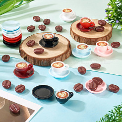 13 Stil Mini-Kaffeebohne & Kaffeetasse Harz Display Dekorationen&nbsp;DJEW-TA0001-20