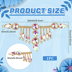 1 accessorio ornamentale in ottone con strass a forma di fiore&nbsp;OHAR-FG0001-04C