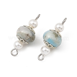Ciondoli connettori in perle naturali di larimar e conchiglia&nbsp;PALLOY-JF05953