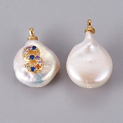 Pendenti con perle d'acqua dolce coltivate naturali&nbsp;PEAR-F008-32G-S