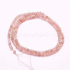 Chapelets de perles aux fraises en quartz naturel&nbsp;G-F509-31-3mm