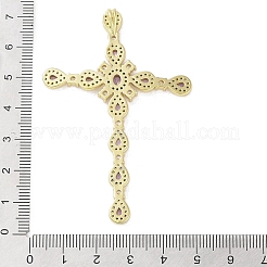 Colgantes de circonita cúbica micro pavé de latón chapado en oro real de 18 quilates&nbsp;KK-A209-03B-G