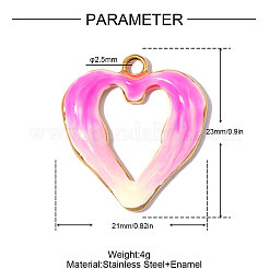 Anhänger aus Edelstahl 304 mit violetter Emaille&nbsp;SA-OY003-40G