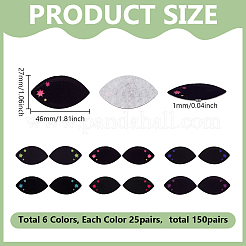 150 paire d'yeux de poupée en feutre de 6 couleurs&nbsp;DIY-NB0016-23