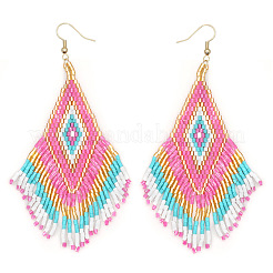 Boho handgemachte Glasperlen Quaste Ohrhänger&nbsp;CB9270-4