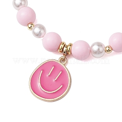 Braccialetti regolabili con perline intrecciate acriliche rotonde&nbsp;BJEW-JB10644-01