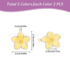 10 ciondoli smaltati in lega di placcatura a cremagliera a 5 colori&nbsp;ENAM-YW0004-73