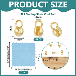 925 Kordelende aus Sterlingsilber&nbsp;DIY-BC0014-05C-G