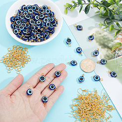 DIY-Set zur Herstellung blauer Ohrringe mit bösem Blick&nbsp;DIY-AR0002-85