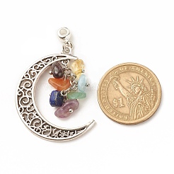 7 Chakra-Anhänger mit natürlichen gemischten Edelsteinsplittern&nbsp;PALLOY-JF01486