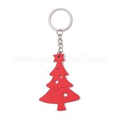 Ensembles de porte-clés pendentifs en bois d'arbre de Noël&nbsp;KEYC-JKC00970