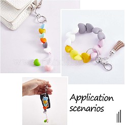 100 stücke herz silikonperlen für schlüsselbund herstellung niedliche silikonperlen groß silikonperlen kit für schmuck diy handwerk machen&nbsp;JX310A
