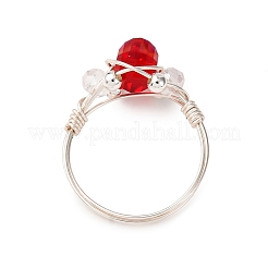 8 Stück Fingerringe aus Kupferdrahtglas&nbsp;RJEW-JR00924-02