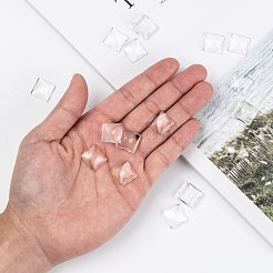 Trasparenti cabochons quadrati di vetro&nbsp;X-GGLA-A001-15mm