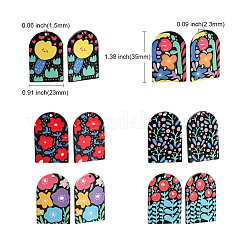 24pcs 6 colgantes de acrílico impresos en relieve estilo&nbsp;SACR-CJ0001-13