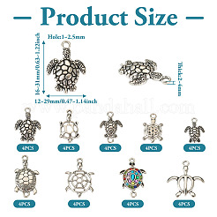 Kit de diy para hacer joyas con forma de tortuga hueca&nbsp;FIND-TA0002-78
