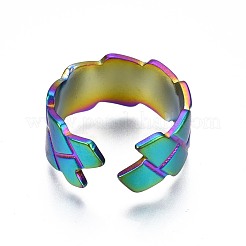 Anello polsino scanalato in acciaio inossidabile 304&nbsp;RJEW-N038-072