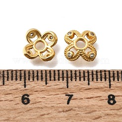 Messing Micro Pave klare Zirkonia Perlenkappen&nbsp;KK-G600-20G
