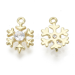 Ciondoli in ottone zirconi chiari micro pavé&nbsp;X-KK-S348-527-NF