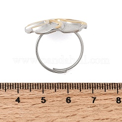Ionenplattierung (IP) 304 Edelstahl Fingerringe für Frauen&nbsp;RJEW-A093-01PG