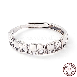 Elefant 925 verstellbare Ringe aus Sterlingsilber für Männer und Frauen&nbsp;STER-G032-03AS