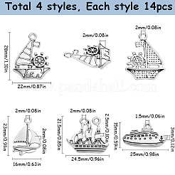 56 pz 4 stili pendenti in lega di stile tibetano&nbsp;PALLOY-SC0004-35