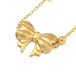 Collane con ciondolo a fiocco in ottone&nbsp;NJEW-B115-01G-01