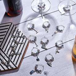 15 breloque en forme d'outil en alliage pour verre à vin&nbsp;HJEW-SW00127-04