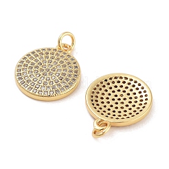 Placage de crémaillère en laiton micro pavé pendentifs en zircone cubique claire&nbsp;KK-Z064-19G
