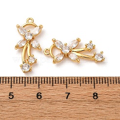 Pendentifs avec zircon cubiques à micro-pavés en laiton&nbsp;KK-F898-05G
