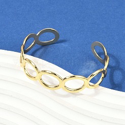 Ausgehöhlte Manschettenarmreifen aus 304 Edelstahl für Damen&nbsp;BJEW-Z097-05G