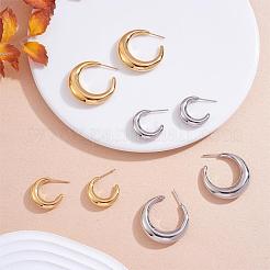 Falce di luna grosso orecchini della vite prigioniera metà orecchini a cerchio aperto ovale orecchini a goccia a goccia cerchio orecchini pendenti tirare attraverso orecchini a cerchio dichiarazione gioielli regalo per le donne&nbsp;JE1089D