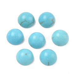 Accessoires d'artisanat cabochons à dôme à dos plat en turquoise synthétique teinte&nbsp;X-TURQ-S266-6mm-01