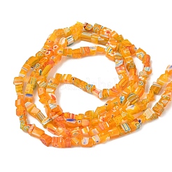 Chapelets de perles vernissées de millefiori manuelles&nbsp;LAMP-P070-02A-01