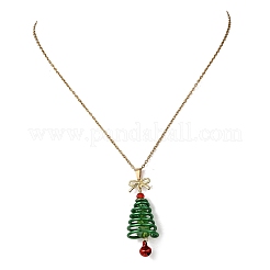 Weihnachtsbaumanhänger aus Aluminium und grünem Glas&nbsp;NJEW-JN05424