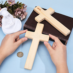Wandanhänger aus Holz mit Kreuz&nbsp;WOOD-WH0124-147