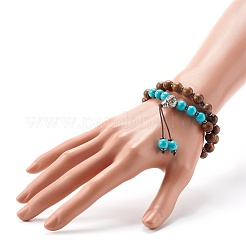 Bracelet de chaîne en perles d'hématite synthétiques turquoise (teint) et non magnétique&nbsp;BJEW-JB06787